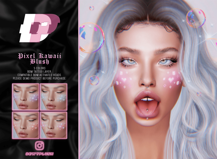 Second Life Marketplace dewyPLUSH // PIXEL KAWAII BLUSH